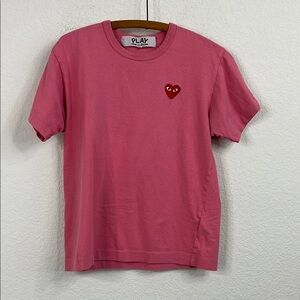 Comme Des Garcons Pink Unisex Short Sleeve Cotton T Shirt
